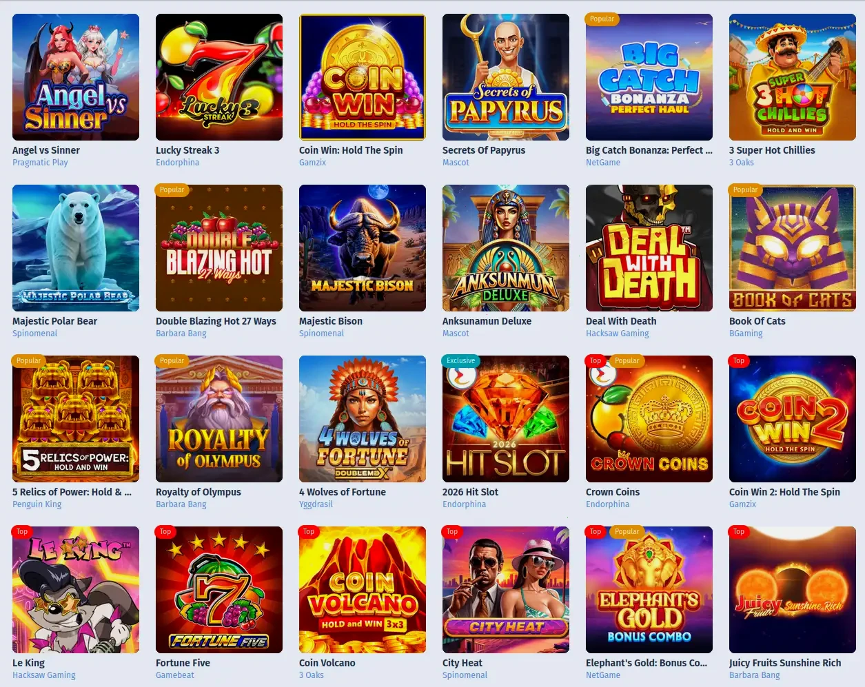 Spin Palace mobile casino app interface on smartphone